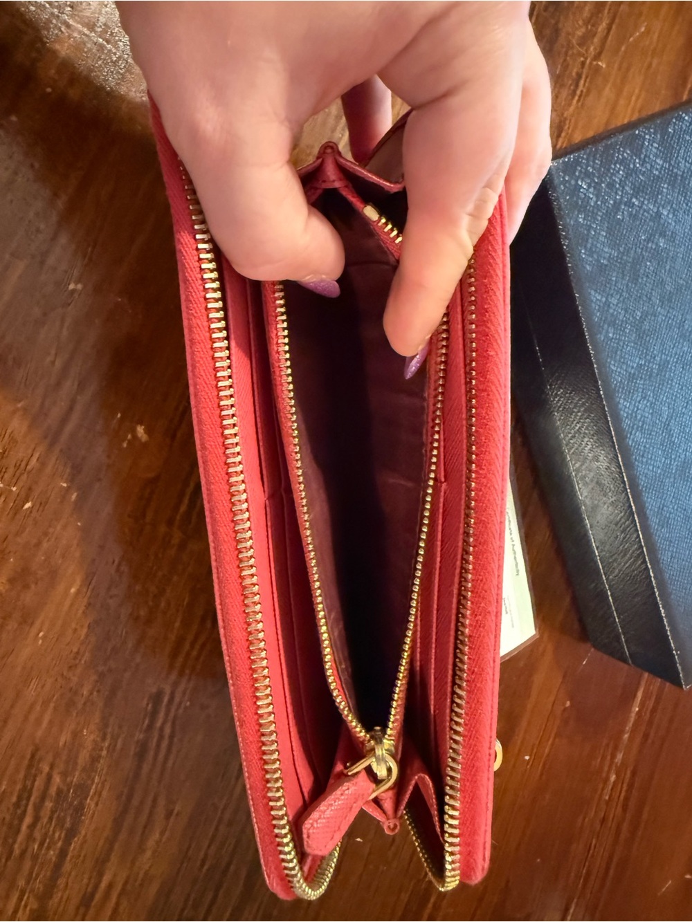Prada Zip-Around Wallet in Vibrant Pink with Gold Hardware - Picture 8 of 12